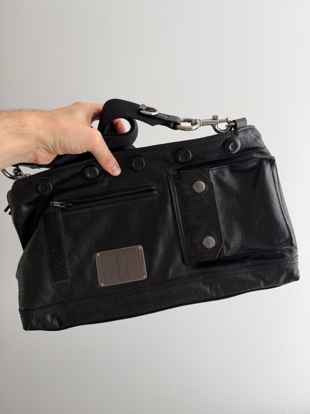 Goatskin The Large Cargo Bag Black - Picture 3 of 8